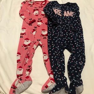 Toddler Set of 2 footie fleece PJs, 24 mo & 2T